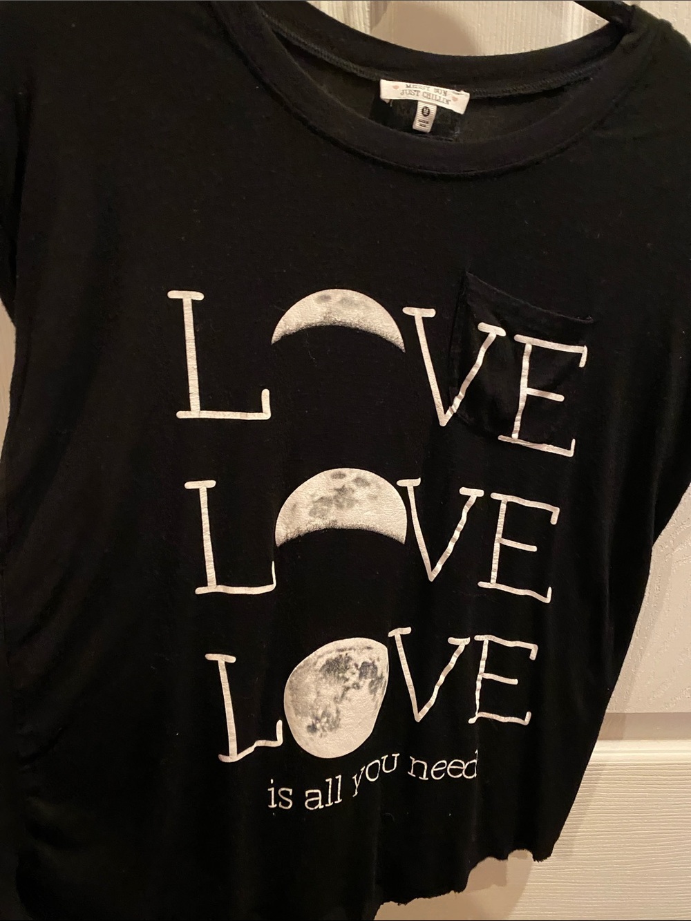 Black 'Love' Moon Phases Graphic Tee - Women's Short Sleeve